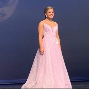 Sparkly Lilac Ella Grace ball gown style prom dress